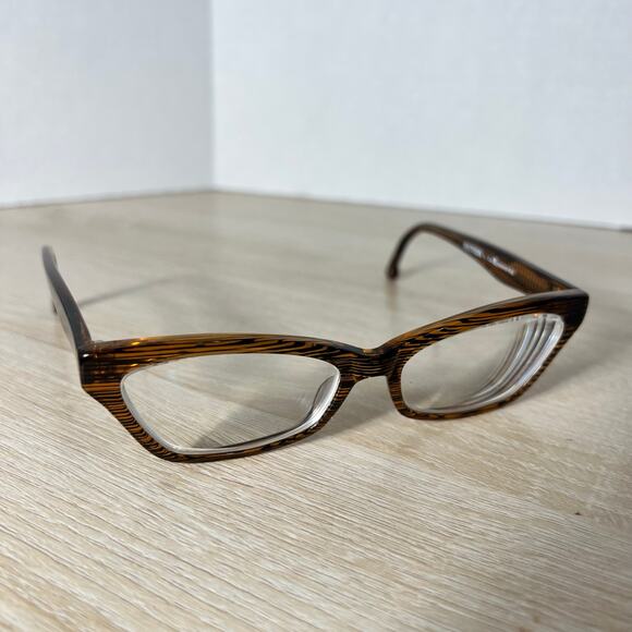Fiction by L.A. Eyeworks BOA 076-076 Eyeglasses FRAMES ONLY Striped Brown main image 4